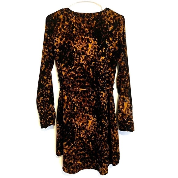 2/$15 Merona - Black Tan Abstract Long Sleeve Mini Dress XS - Picture 6 of 6